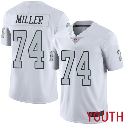 Oakland Raiders Limited White Youth Kolton Miller Jersey NFL Football 74 Rush Vapor Untouchable Jersey